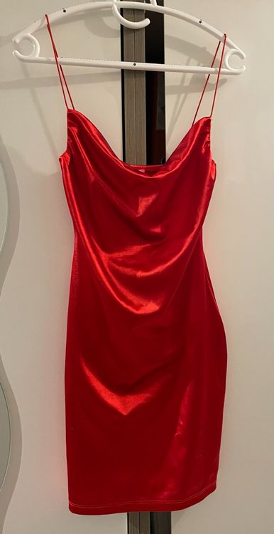 Robe Rouge Leith Pour Femme - Taille S, Sans Manches, Col V, Longueur Genou (NEUF)