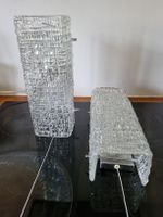 2x Vintage Wandlampen Glas Kristall-Optik, 70er Jahre Lampe