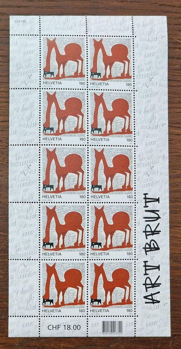Alle Briefmarken: Kleinbogen 2007 - 1234 ** /  "Carlo Zinelli" – Gebraucht aus Aesch LU von briefmarken.uray