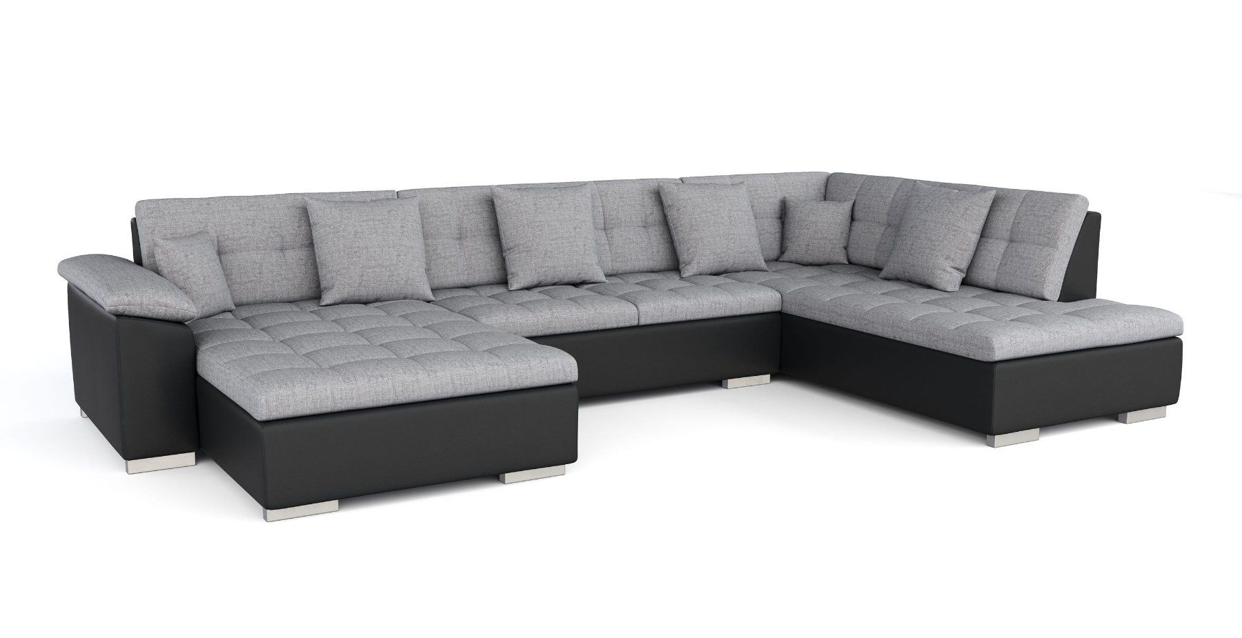 Divani: Ecksofa U-Form mit Bettfunktion & Stauraum, Grau/Schwarz ... – Nuovo e nell'imballaggio originale da Zug venduto da Cheap-Shop