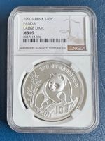 1990 CHINA S10Y PANDA, Large Date, NGC MS69