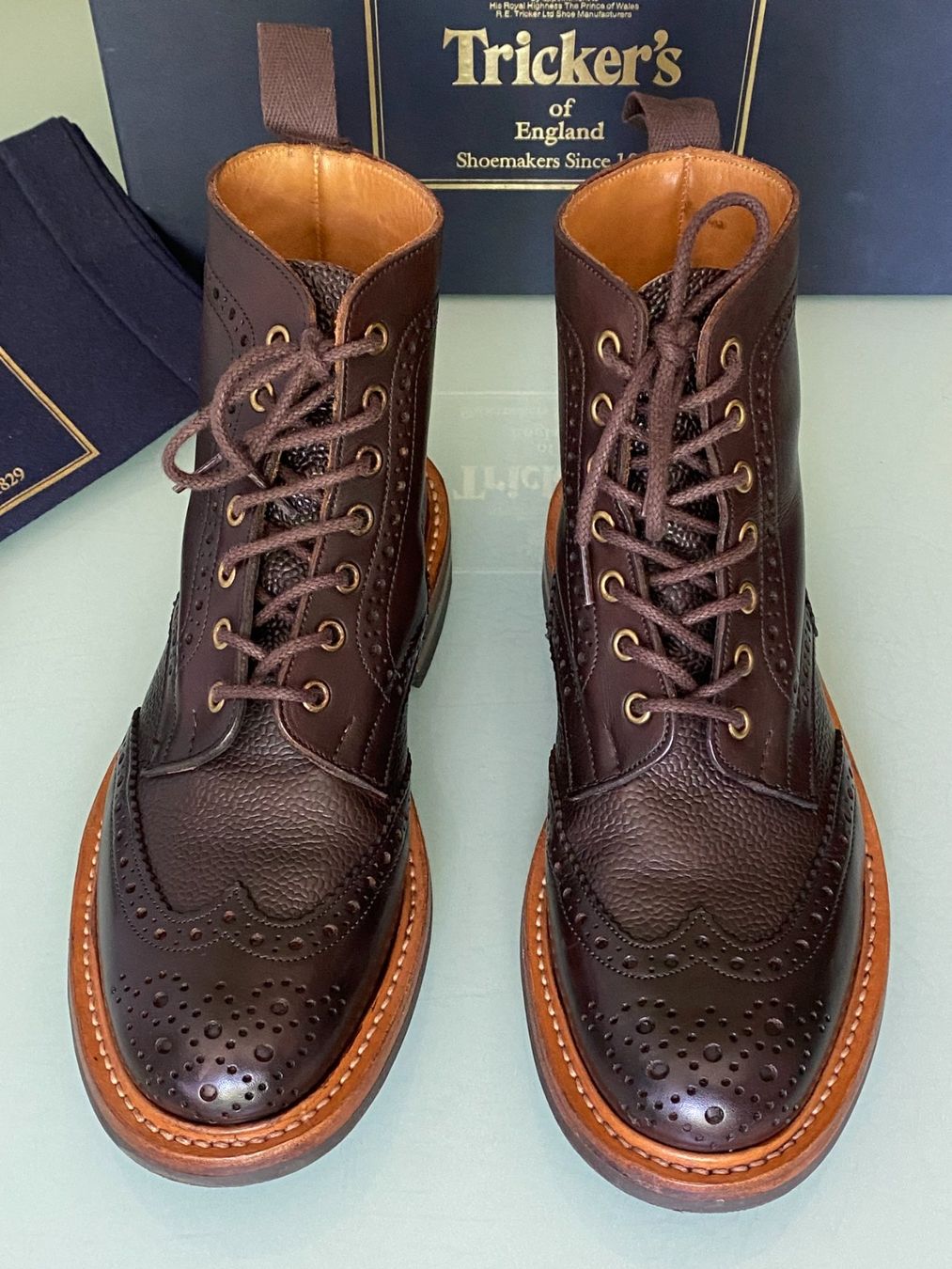 Scarpe da uomo: TRICKER'S Brogue Two Tones Braun Leder Stiefel Boots 40.5 – Usato da Kreuzlingen venduto da kruezbiz 1