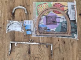 Taschengriffe aus Metall und Holz zum basteln