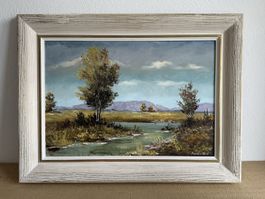 Gemälde Landschaft Öl auf Leinwand signiert Annichini 1966