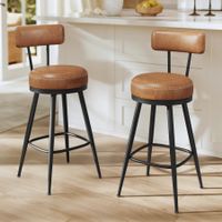 2er Set 360° drehbarer Barhocker Hocker mit Rückenlehne OM