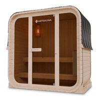 Outdoor Fasssauna BERGAMO M mit Ofen (3,6kW) - 192x120x194cm