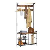 Garderobe Garderobenständer Sitzbank Schuhablage 9 Haken