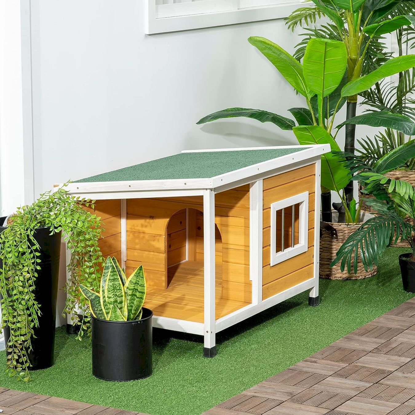 Liege- & Schlafplätze: PawHut Hundehütte mit Veranda – Neu und originalverpackt aus Bottighofen von zaap 2