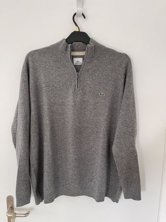 Lacoste 1/4 zip Wollpullover, Gr. 8 fit XL, Top Zustand