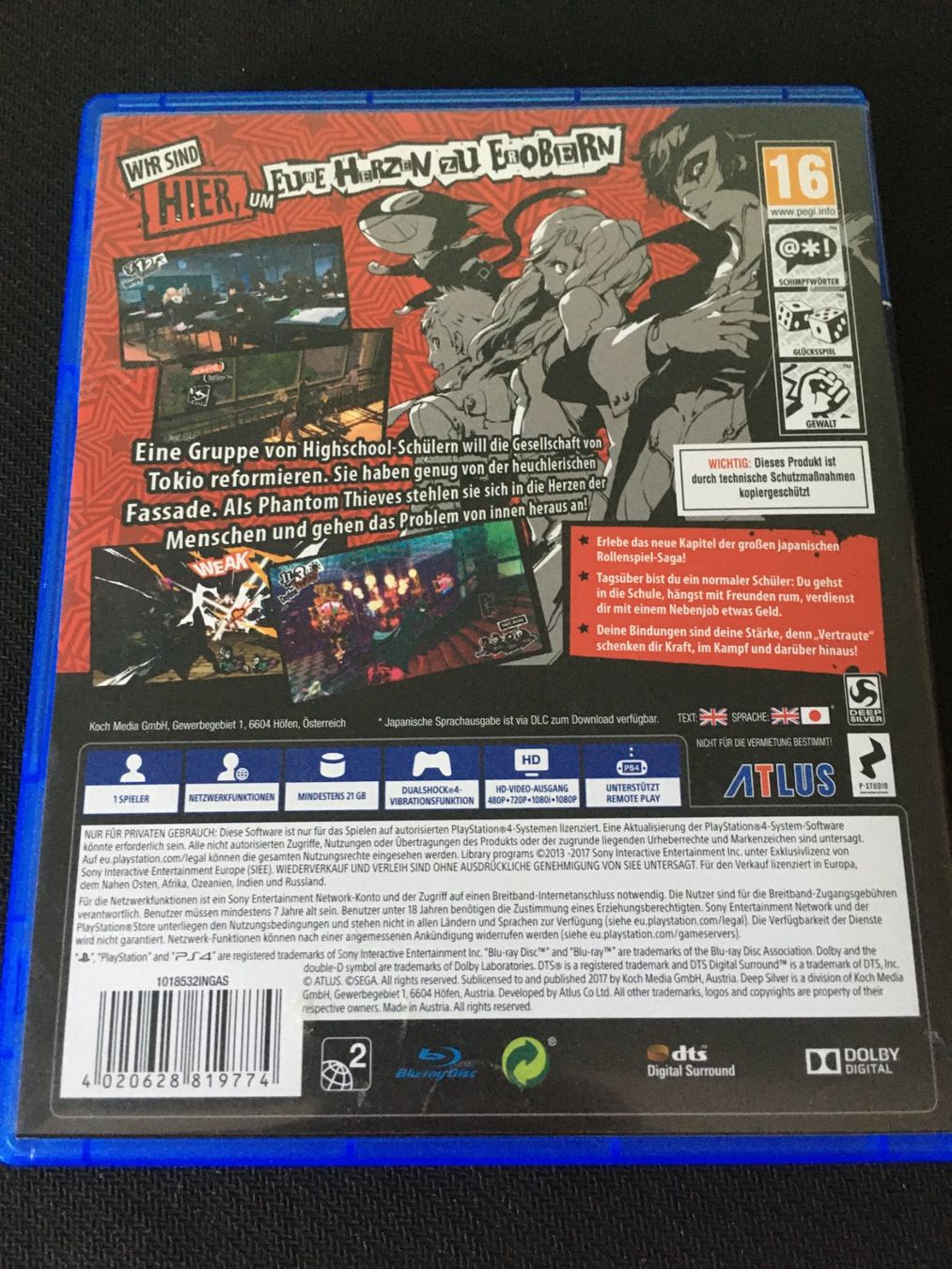 Sony Spiele: P5 Persona 5 für PS4 – Gebraucht aus St.Gallen von sjosjo 1