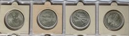 4x 5 DM von 1968 / 1969 - Silber