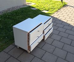 Zwei Vintage Nachttisch  Victoria Werk 3 Schublade 1960/70er