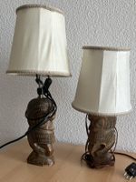 Paar Vintage Tiki Tischlampen 60er Jahre – NZ-Maori (Wheku)