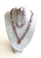 Amethyst Splitter-Halskette mit Anhänger & Armband