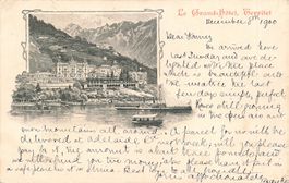 Territet Montreux (VD) Grand Hôtel Alte Ansichtskarte Gelauf