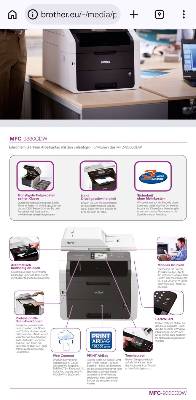 Brother Drucker: Multifunktionsdrucker Brother MFC-9330CDW – Gebraucht aus Bauma von molpli 4
