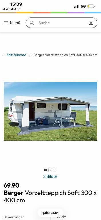 Tappeti: Berger Vorzeltteppich Soft 300 x 400 cm – Usato da Basel venduto da RueschMotorColl