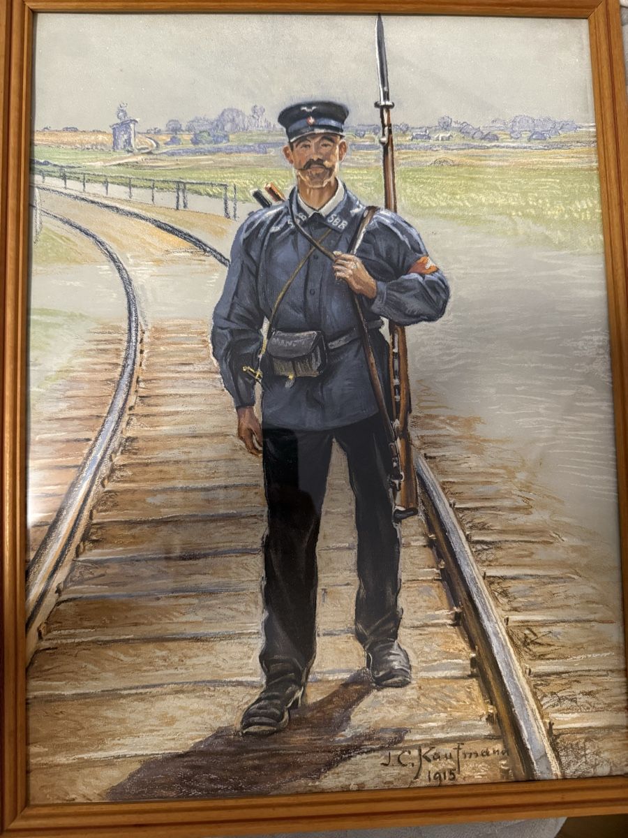 Dipinti: Tableau soldat chemin de fer J.C. Kaufmann 1915  – Usato da Tolochenaz venduto da adr_dj58 3
