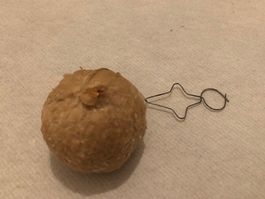 Antike Weihnachtskugel, Schneeball aus Watte