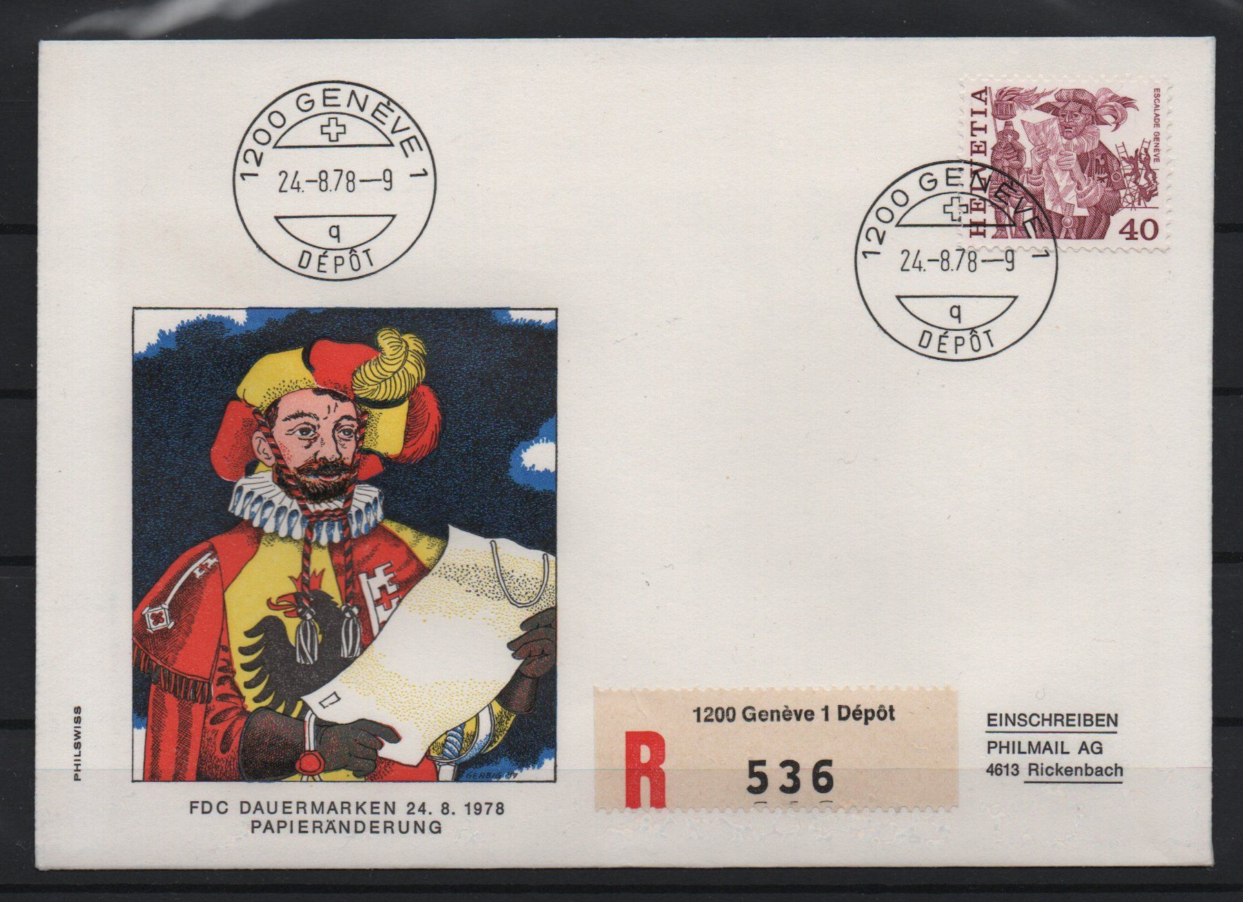 Tutti i francobolli: CH-609 Papieränderung FDC – Usato da Ebikon venduto da bowito