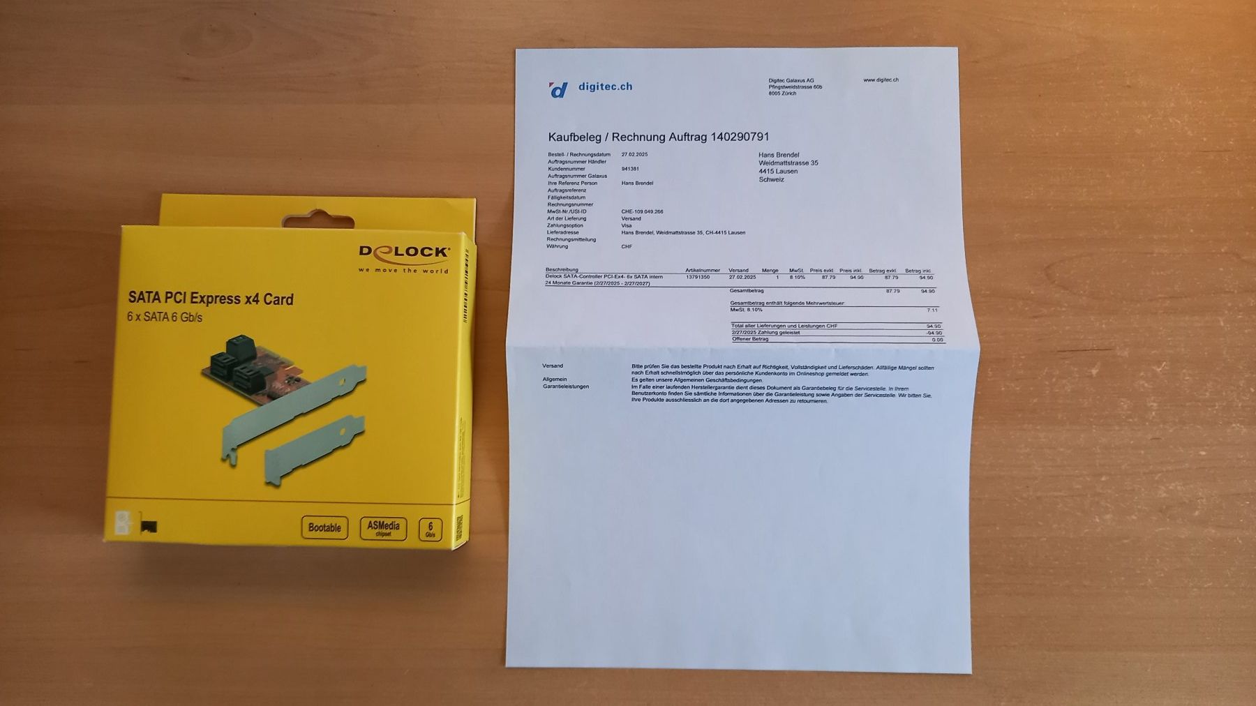 Unità & Adattatore: DeLock PCI Express Card 6xSATA – Nuovo (secondo la descrizione) da Lausen venduto da habrefre