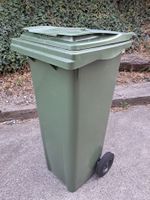 Grüne Abfalltonne m. Rollen 140L Grüntonne Mülltonne Kompost