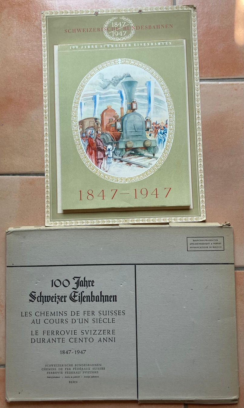 Calendari: Calendrier 100 Jahre Schweizer Eisenbahnen 1947 – Usato da Versoix venduto da Decapod
