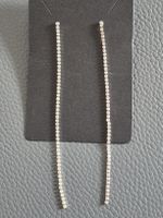 Ohrringe mit Strass lang Silberfarben