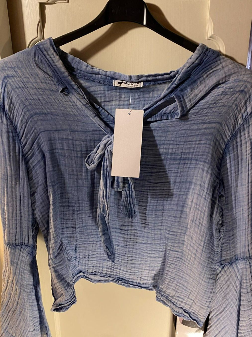 Camicette: LANGARM BLUSENKLEID MUSSELINSTOFF,BLUE – Nuovo e nell'imballaggio originale da Meienried venduto da ManuelaBoutique 2