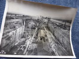 Baustelle,Kembs,Rhein-Kanal-Schleuse,Baustelle,1931,Arbeiter