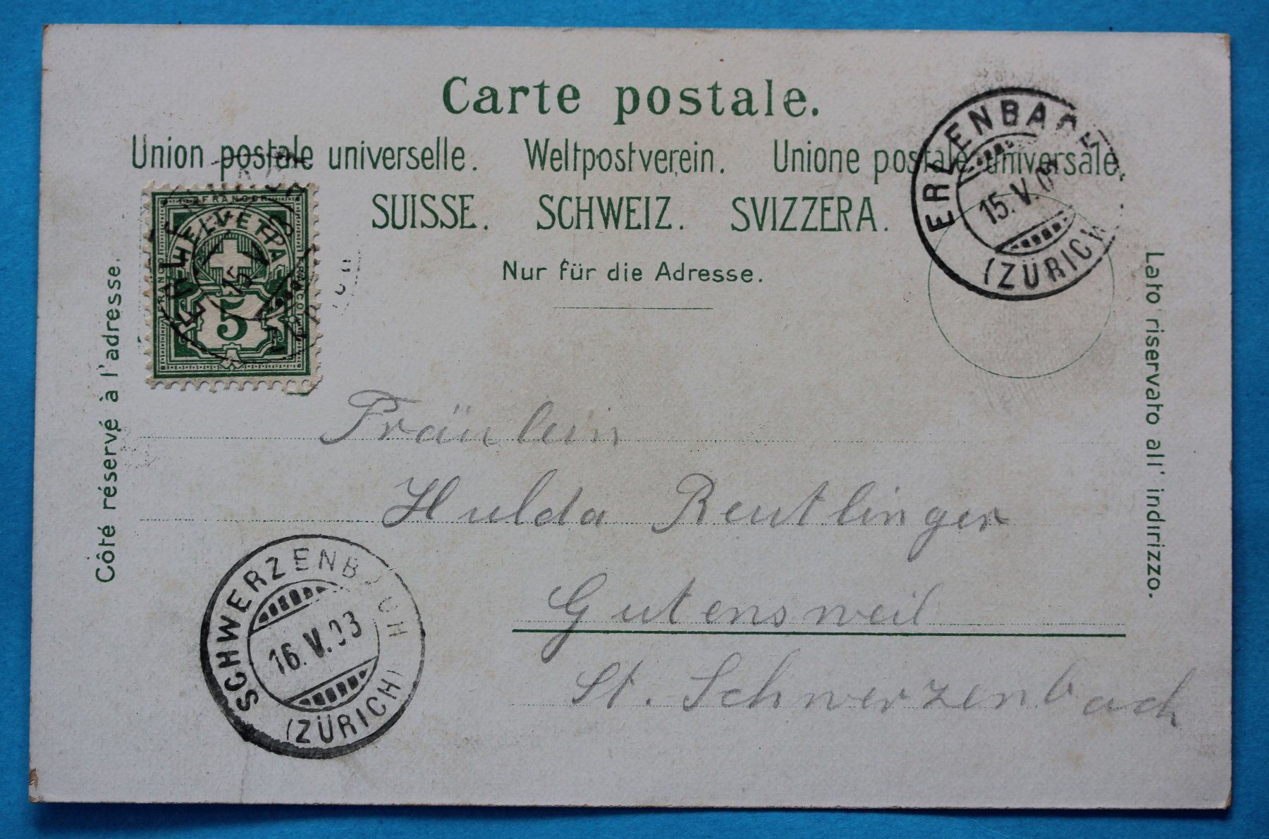 Ansichtskarten: ERLENBACH LITHO AK – Gebraucht aus Lotzwil von pirolh 1