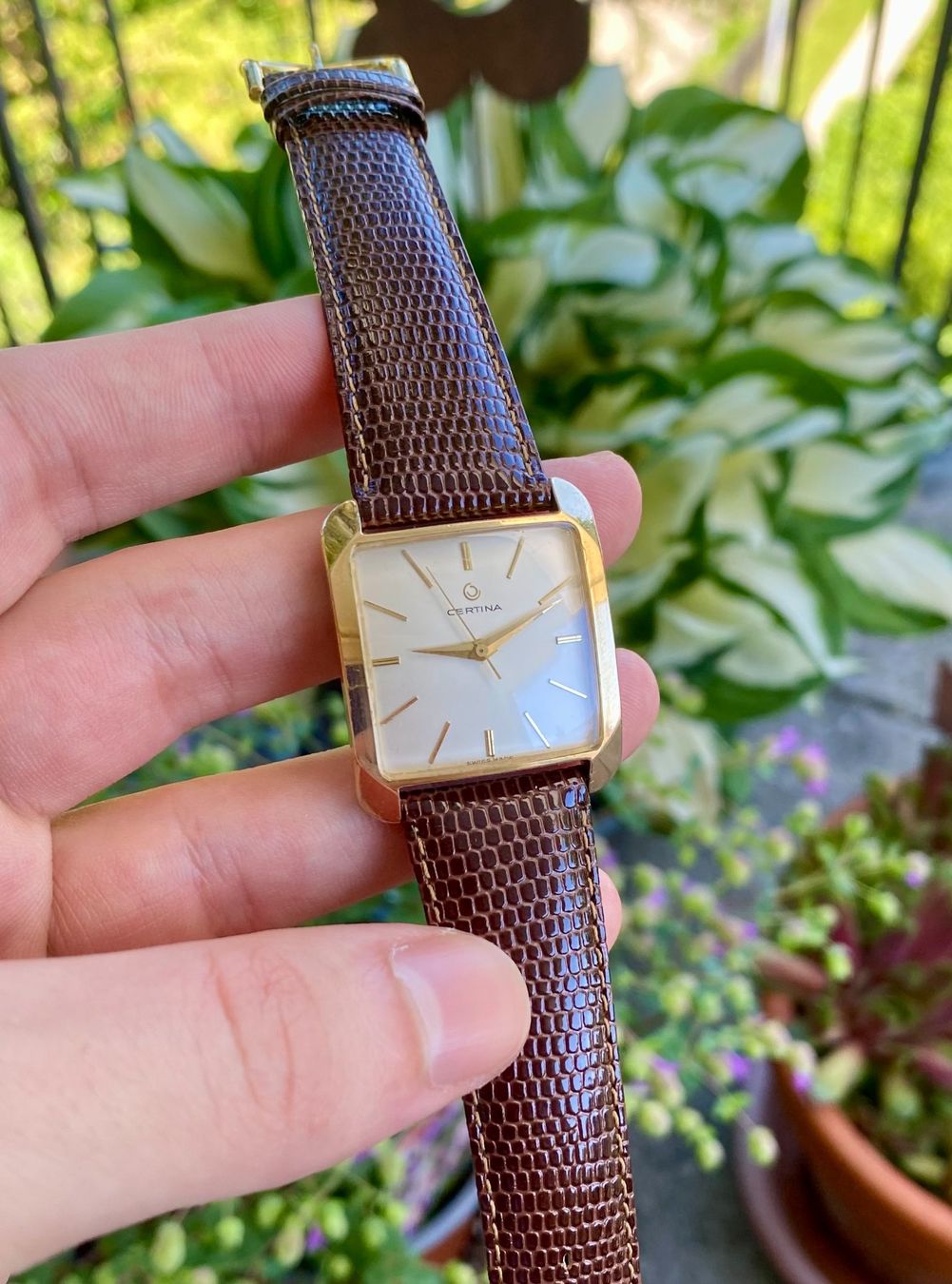 Certina Uhren: Certina Rectangular Dresswatch vergoldet – Gebraucht aus St. Gallen von Montiswiss 6