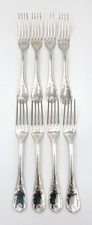 Lot De 6 Fourchettes De Table Signe Christofle Modele Marly Metal Argente Neuves