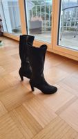 Bottes en daim noires élégantes, taille 39.