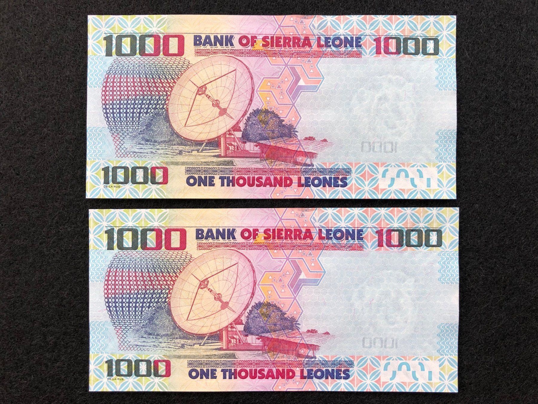 Banknoten: Sierra Leone 2013 - 2x1000 Leones UNC – Neu (gemäss Beschreibung) aus Pfäffikon SZ von Sieben77 1
