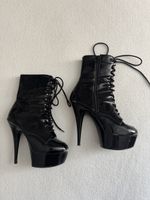 Pleaser DELIGHT-1020 Damen Stiefelette Schwarz Lack EU 40