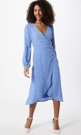 NEO NOIR Wickelkleid Essa Blau Blumen Gr. S – Top Zustand
