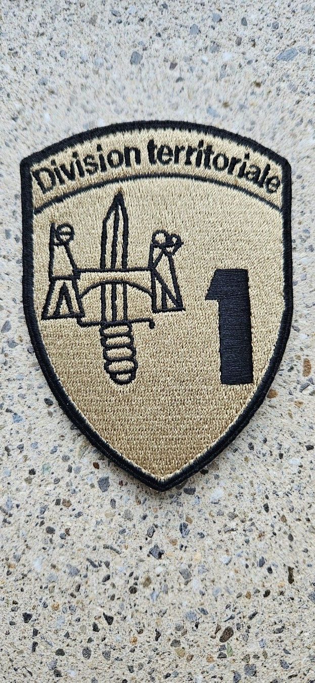 Schweizer Armee Placchette & Badge: *** Badge Division Territoriale 1 mit klett *** – Usato da Riedholz venduto da fr_sIruP