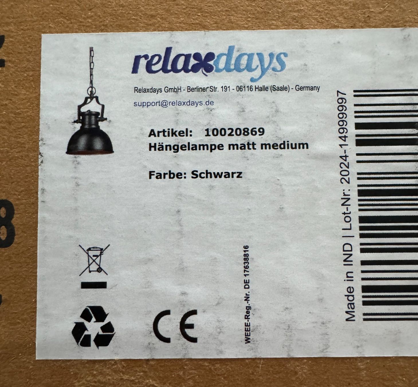 Lampadari & plafoniere: Hängeleuchte Relaxdays – Nuovo e nell'imballaggio originale da Uhwiesen venduto da sepp357 1