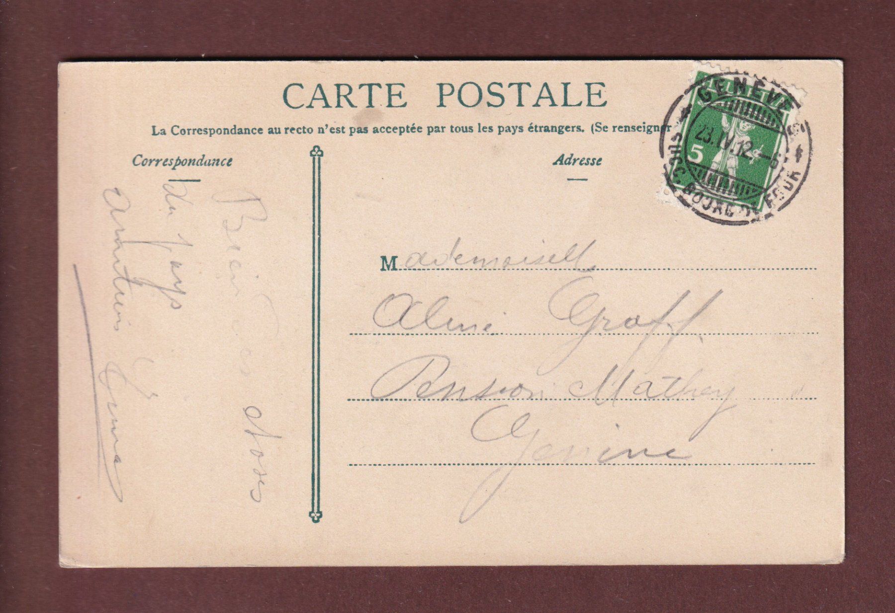 Cartoline postali: YVERDON - Le Château - 1912 – Usato da Pully venduto da nicecards-shop 1