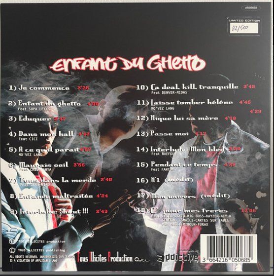 Schallplatten: LIM "Enfant du Ghetto" Vinyle Limited Edition Numbered – Gebraucht aus etoy von Vinyle-is-back.com 1