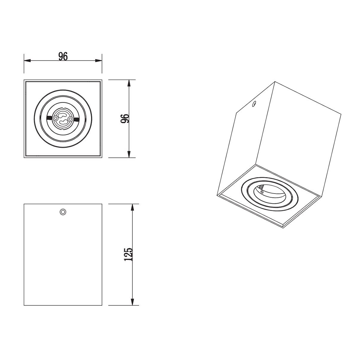 Lampade: Deckenleuchte, Schwarz, 9 cm x 9 cm – Nuovo (secondo la descrizione) da Kreuzlingen venduto da Smart-Light 2