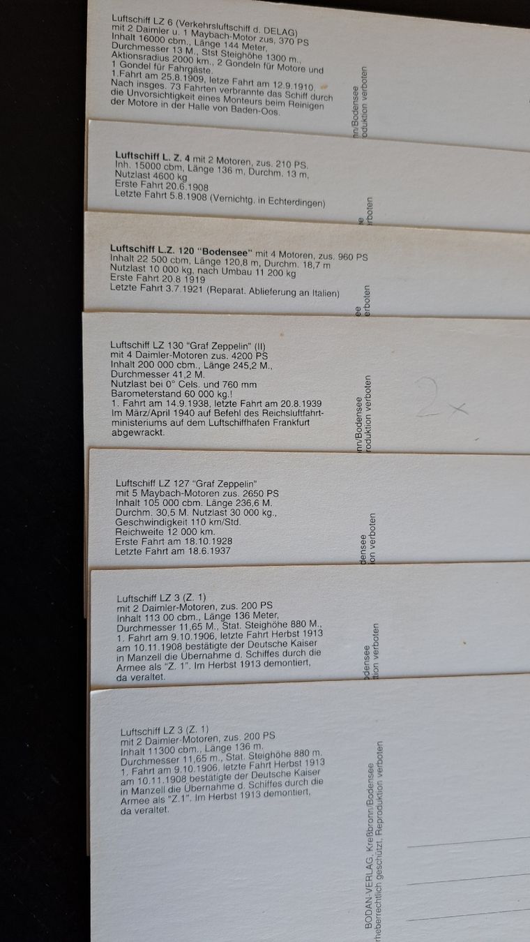 Cartoline postali: Vintage Zeppelin Postkarten Sammlung, 7 Stück – Usato da Riehen venduto da Appia48 6