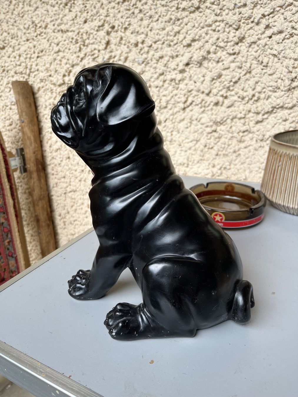 Figuren: French Bulldog Mops Figur schwarz sitzend süss – Gebraucht aus Winkel von Tongabonga 1