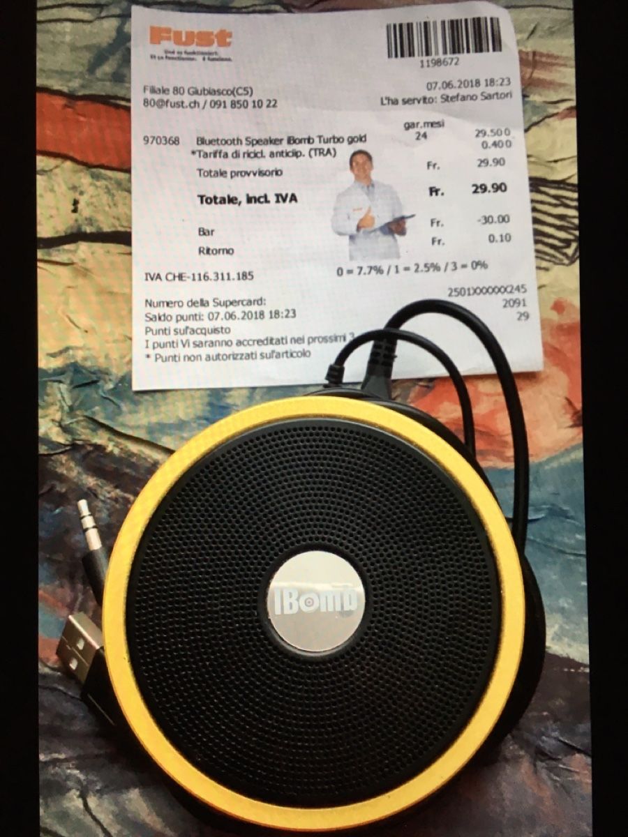Casse acustiche: Bluetooth Speaker iBomb Turbo gold – Usato da Bellinzona venduto da ModaLugano