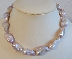 Muschelkern-Perlenkette als Barockperlen Rosa