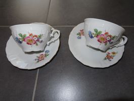 WINTERLING 2 tasses + soucoupes porcelaine +excellent état+