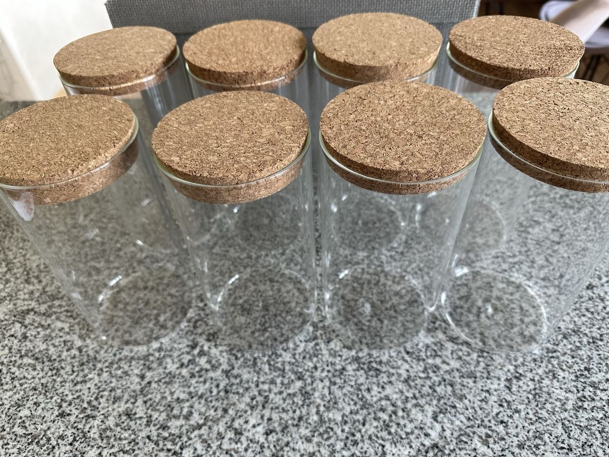 Behälter & Ähnliches: 8x Glas Jars mit Kork Deckel – Gebraucht aus Steinhausen von casaplia 1