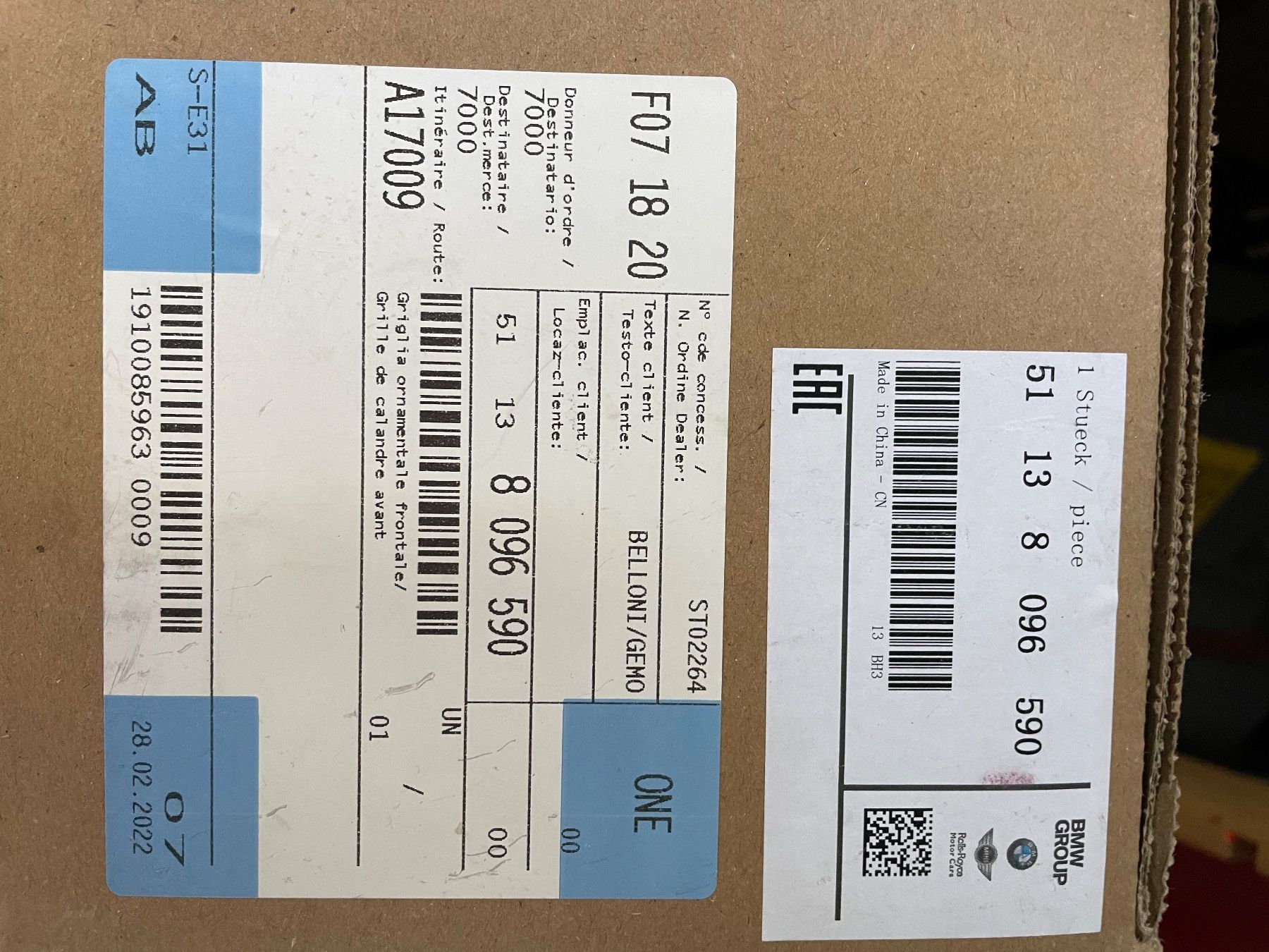 BMW Tutti pezzi di ricambio auto: BMW X5 frontgrill G05 – Usato da villa luganese venduto da Massimo123456 1