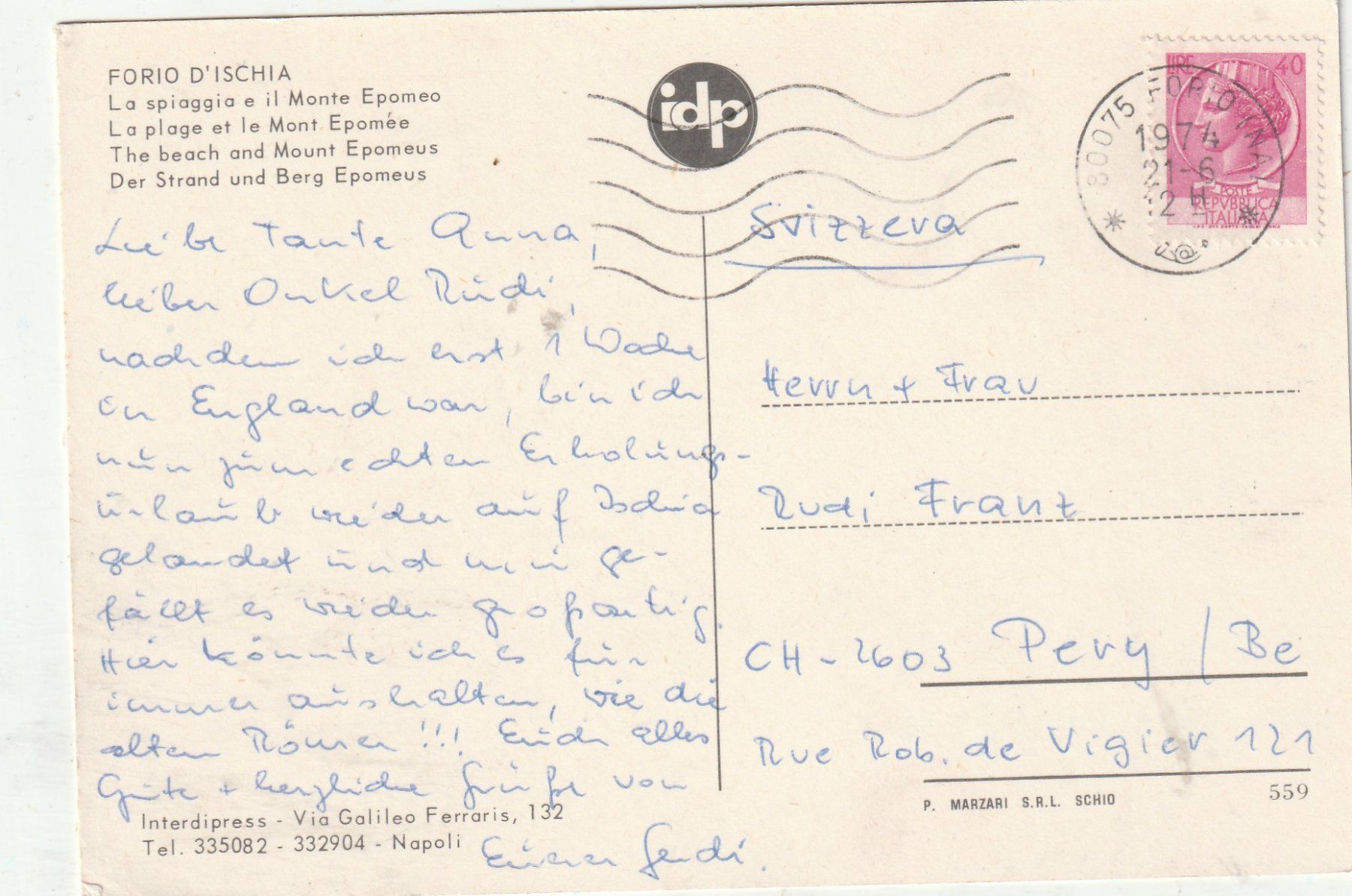 Cartoline postali: Foro D'Ischia – Usato da Lumbrein venduto da made02 1